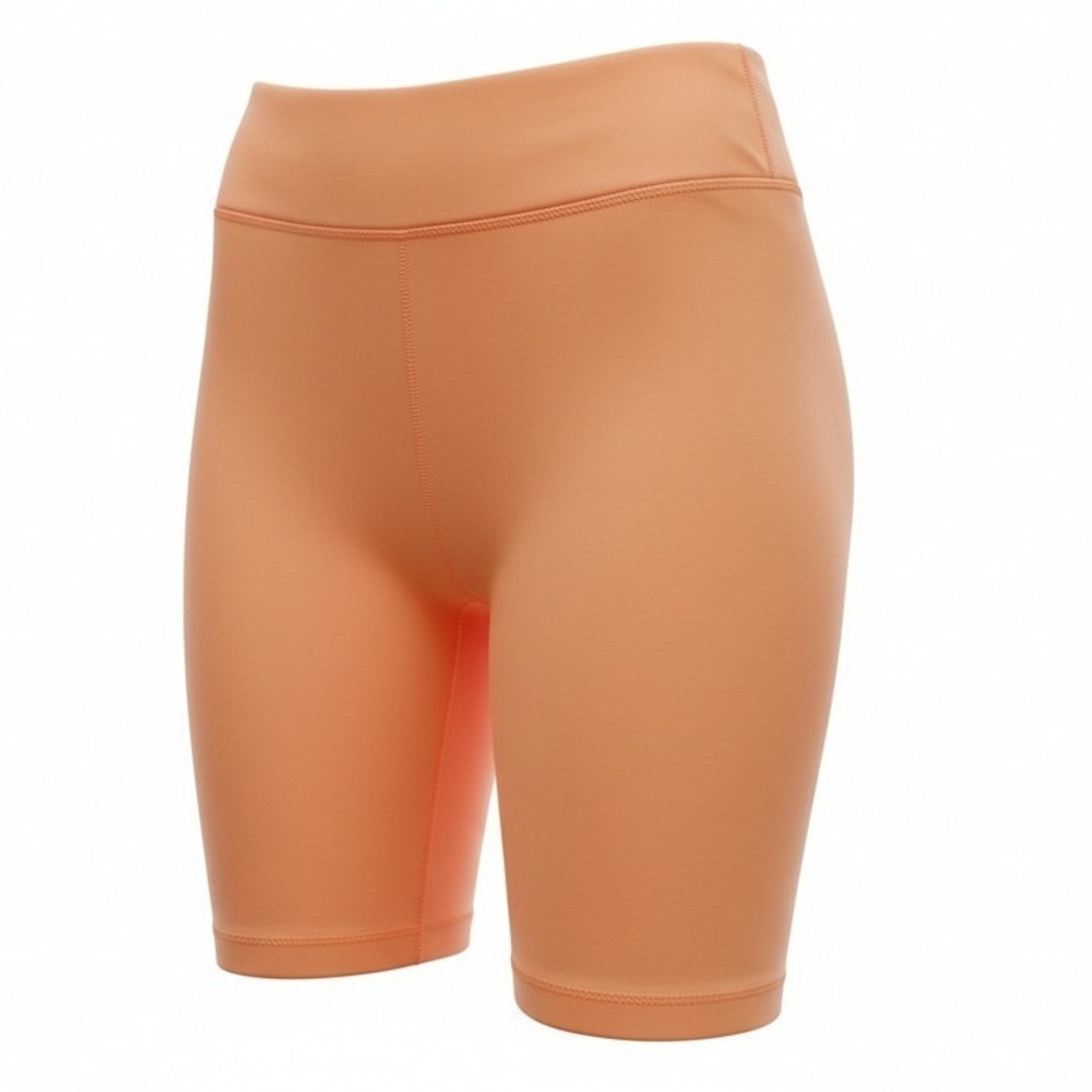 Free People Movement Women Biker Shorts Neon‎ Orange S High Rise Yoga Activewear